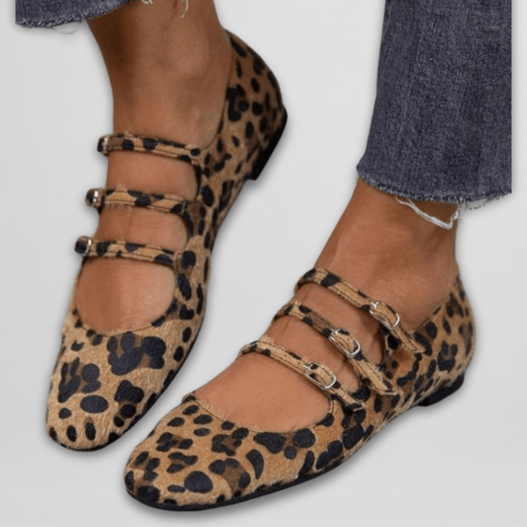 Camila | Strappy Leopard Flats