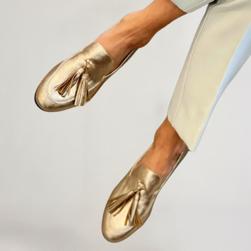 Sylvia | Metallic Tassel Slip-On Loafers