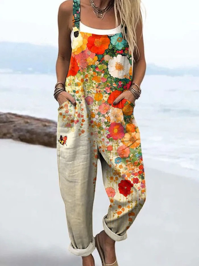 Ivy | Vibrant Floral Overalls