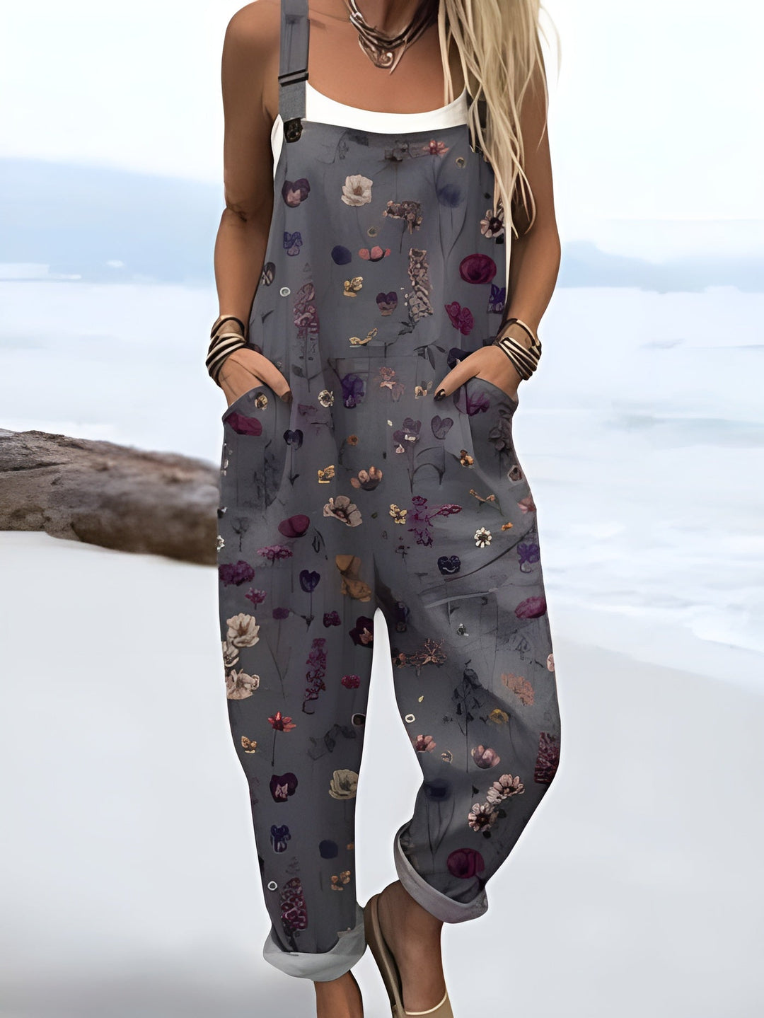 Clara | Relaxed Floral Overalls