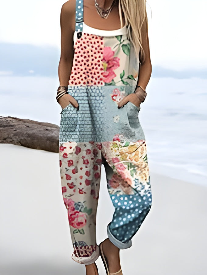 Evelyn | Patchwork Floral Overalls