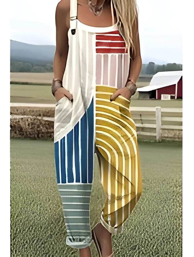 Helen | Color Block Overalls