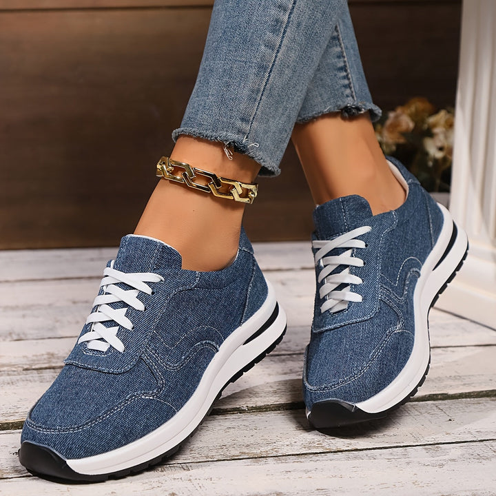 Denise | Casual Denim Lace-Up Sneakers