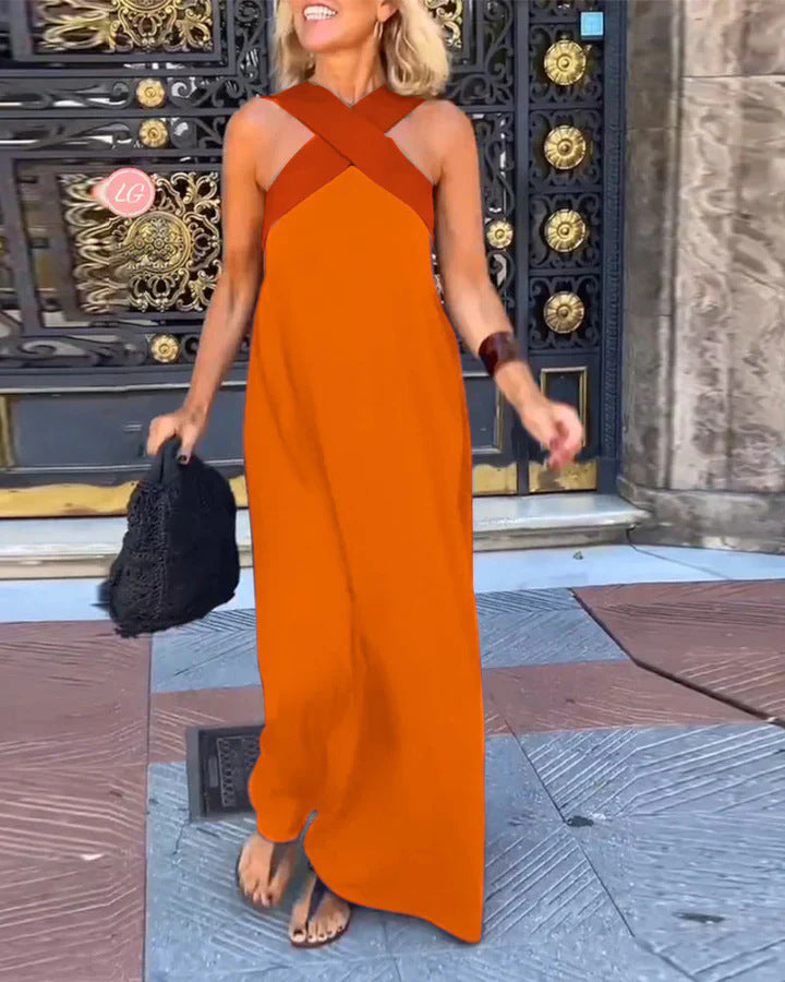 Clara | Cross-Neck Maxi Dress