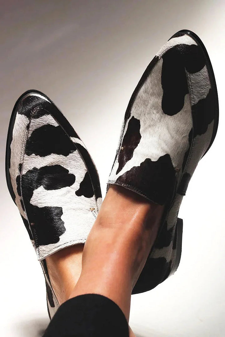 Eva | Trendy Cow Print Slip-Ons