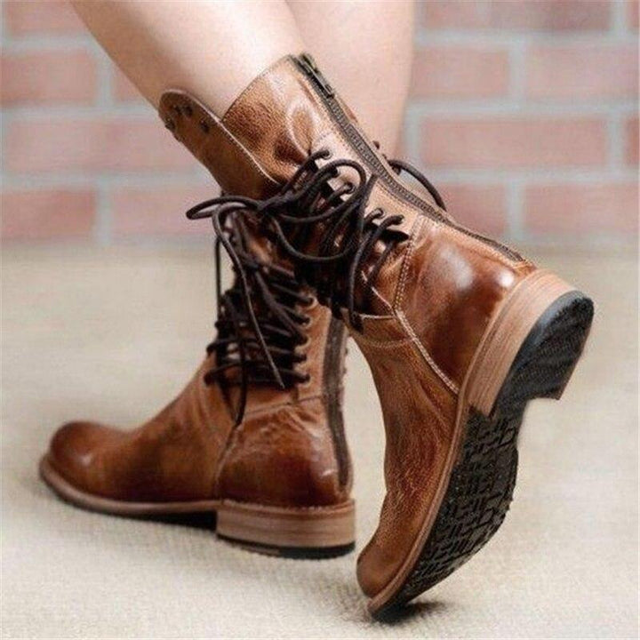 Rita | Vintage Lace-Up Mid Boots