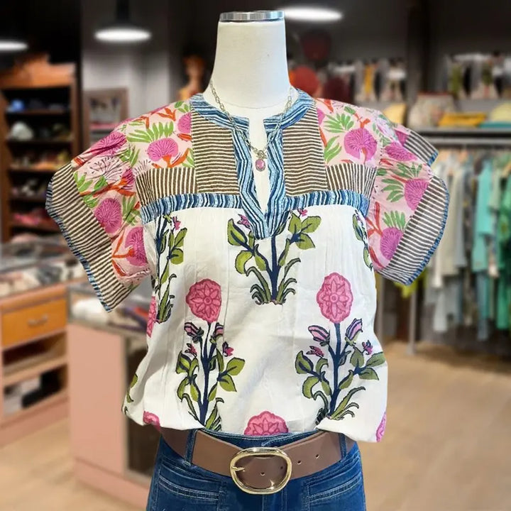 Nora | Embroidered Boho Blouse