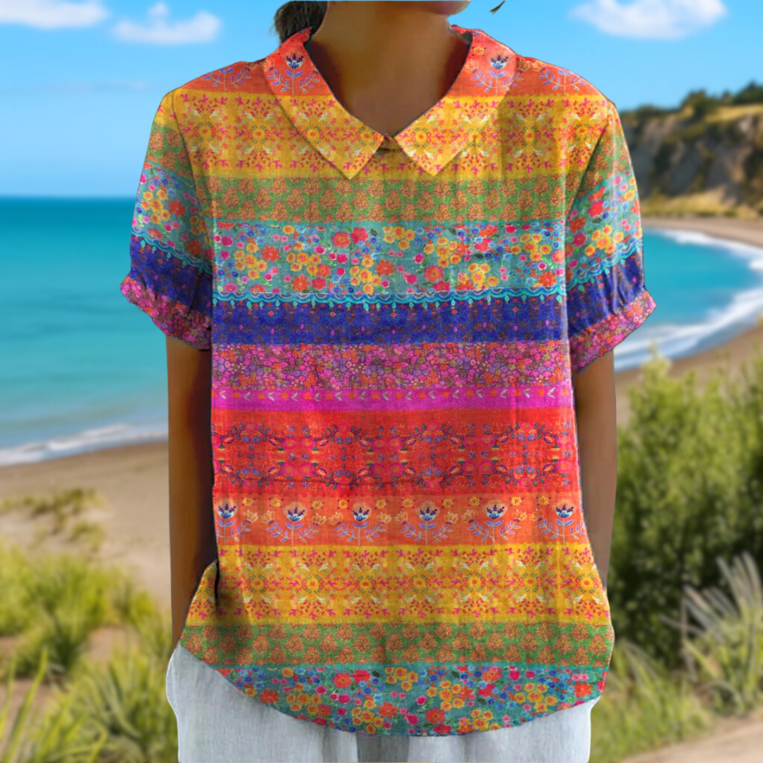Maya | Floral Stripe Shirt