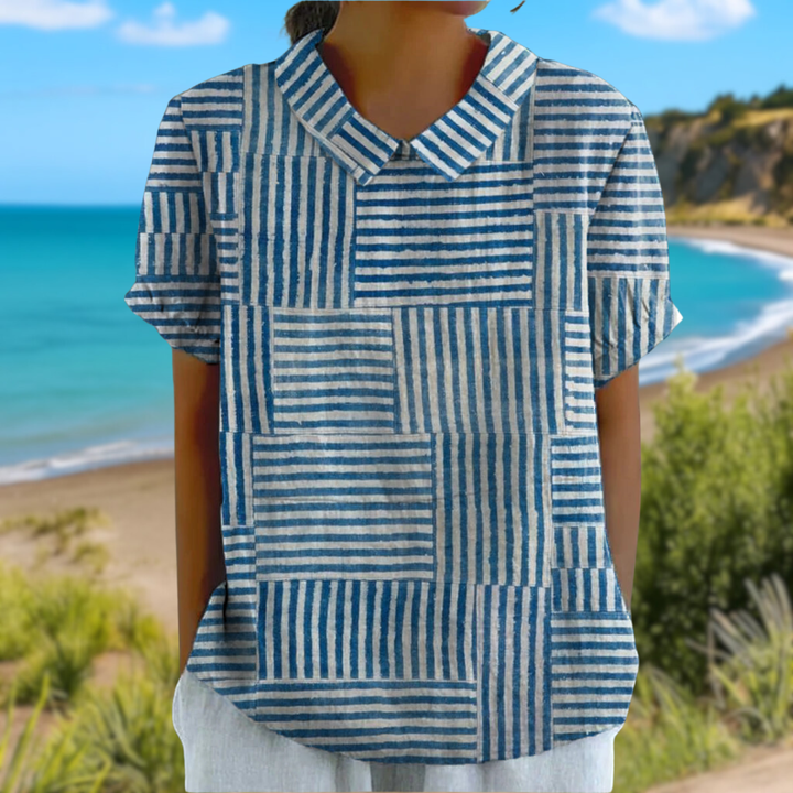 Amelia | Stripe Patchwork Shirt