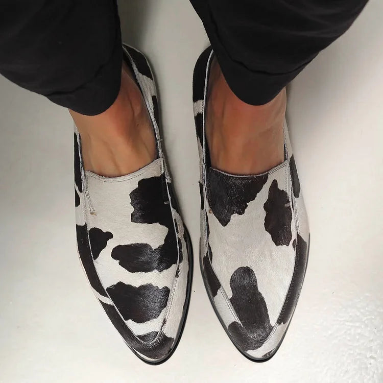 Eva | Trendy Cow Print Slip-Ons