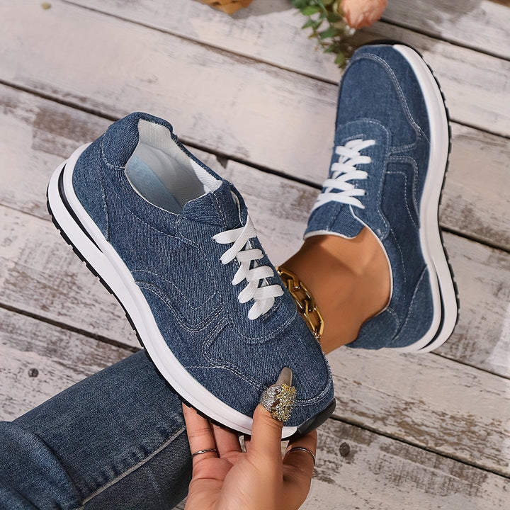 Denise | Casual Denim Lace-Up Sneakers