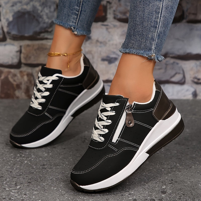 Nadia | Side-Zip Platform Sneakers