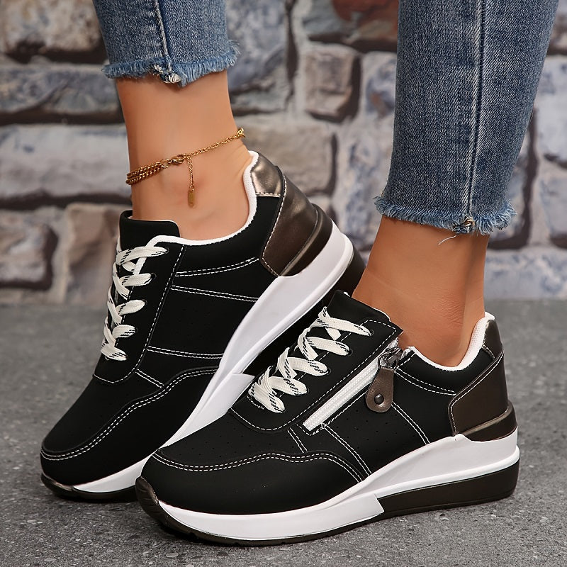 Nadia | Side-Zip Platform Sneakers