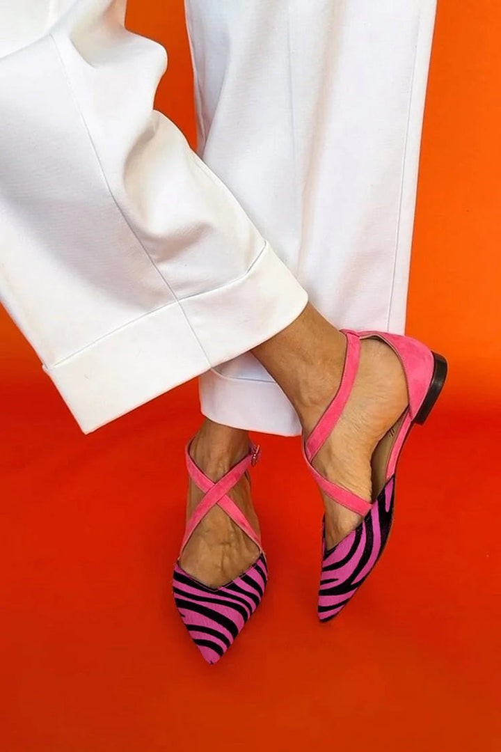Keira | Chic Zebra Print Flats