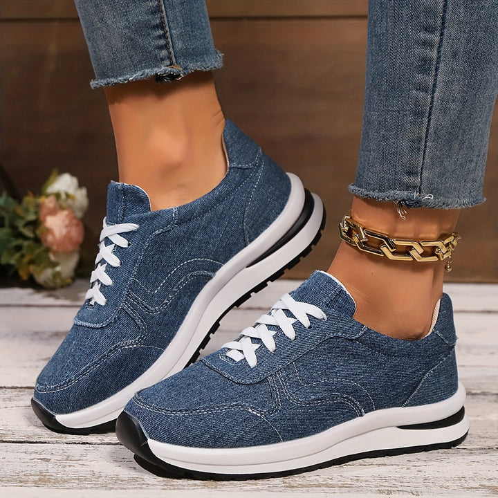 Denise | Casual Denim Lace-Up Sneakers