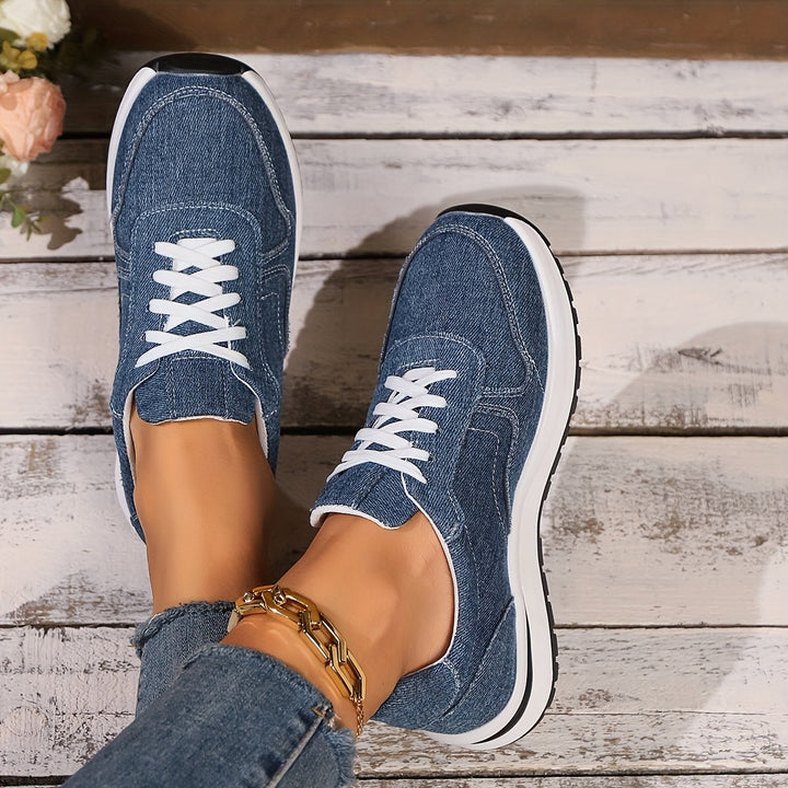 Denise | Casual Denim Lace-Up Sneakers