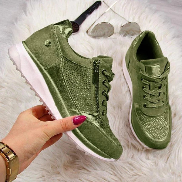 Linda | Cushioned Zip-Up Sneakers