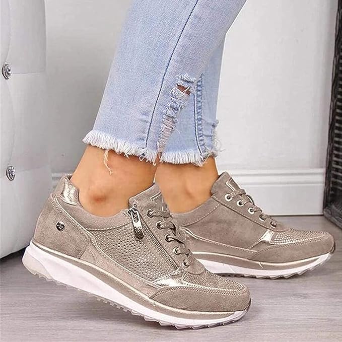 Linda | Cushioned Zip-Up Sneakers