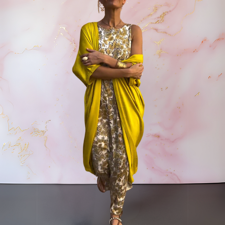 Melanie™ | Elegant Maxi Dress with Matching Cardigan