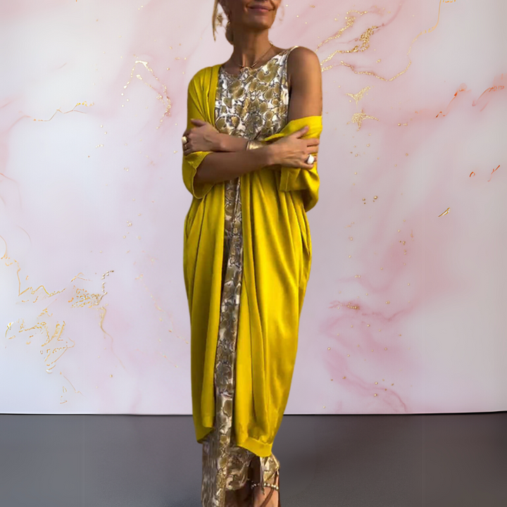 Melanie™ | Elegant Maxi Dress with Matching Cardigan