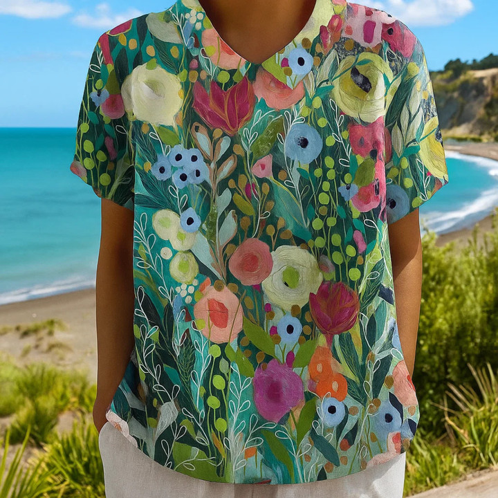 Daisy | Floral Watercolor Shirt