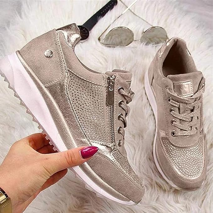 Linda | Cushioned Zip-Up Sneakers
