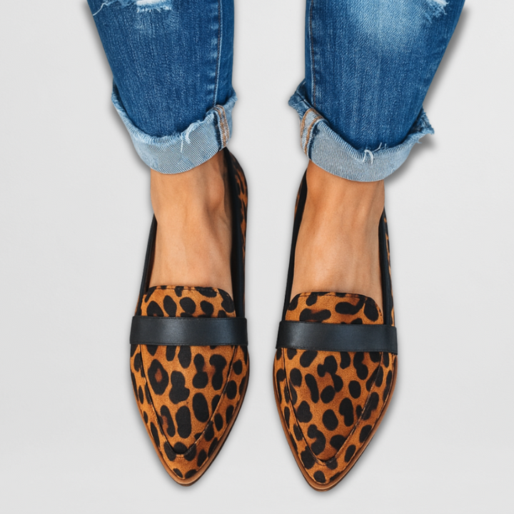 Jade | Leopard Print Pointed Loafers