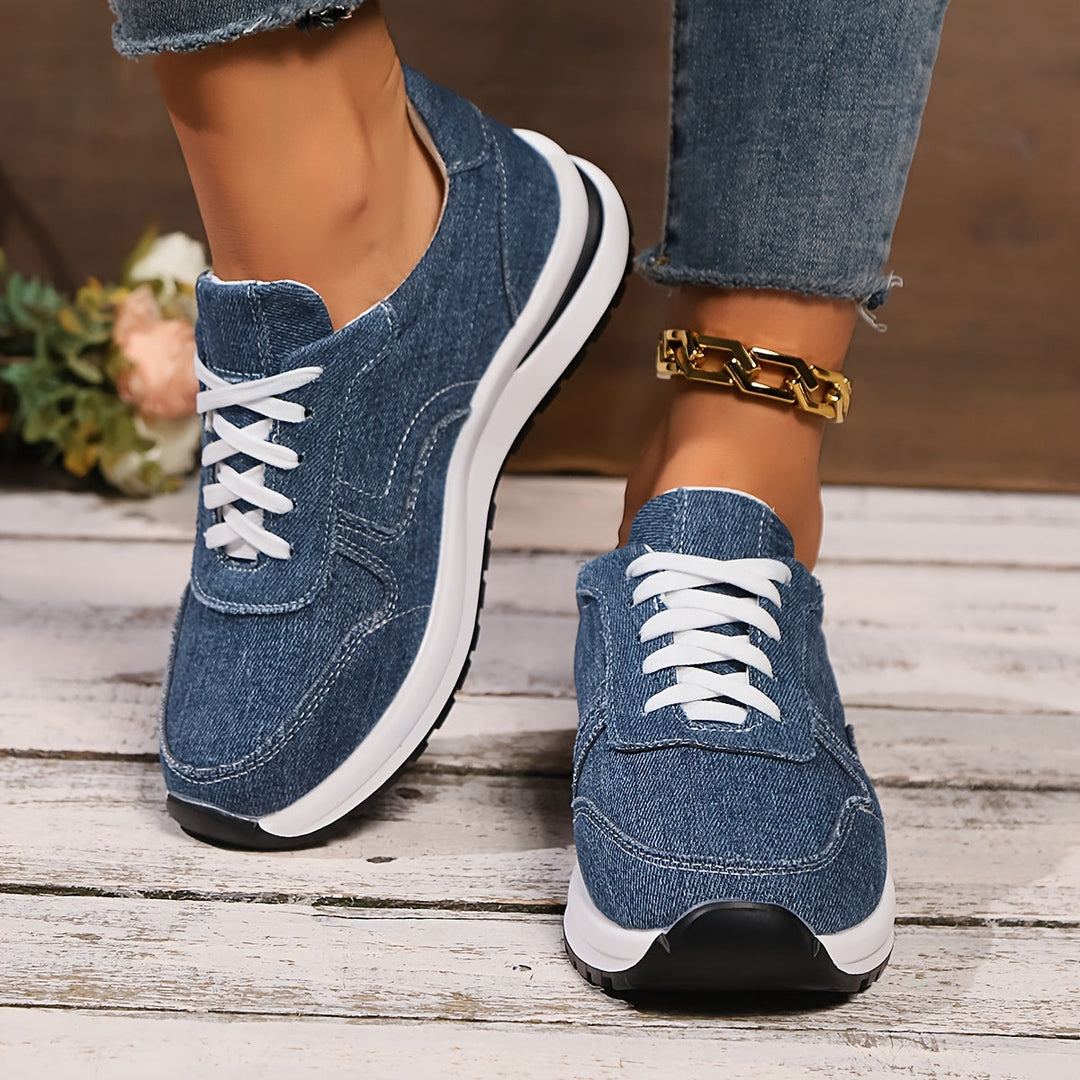 Denise | Casual Denim Lace-Up Sneakers
