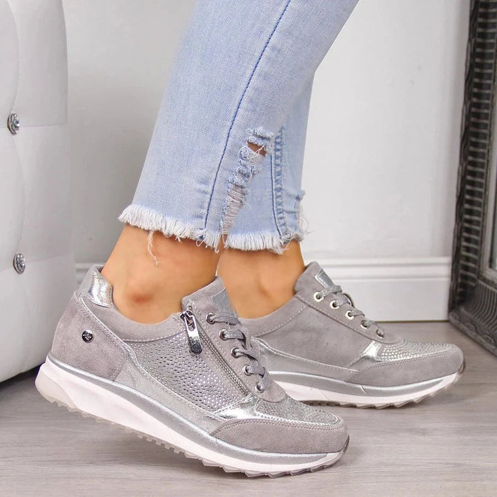 Linda | Cushioned Zip-Up Sneakers