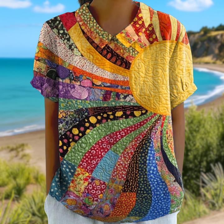 Lila | Sunburst Patchwork Shirt