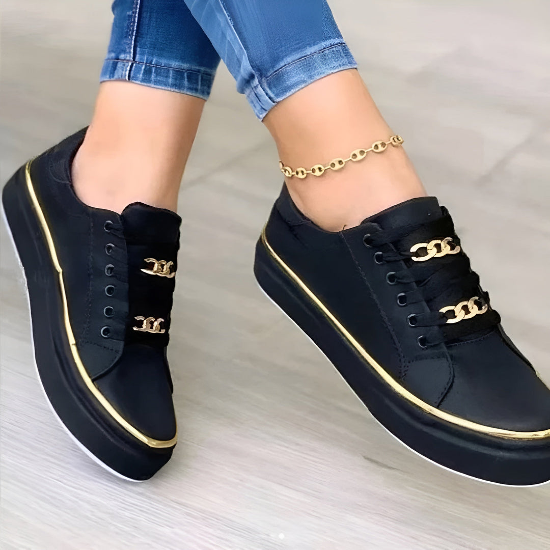 Monica | Gold Trim Comfort Sneakers