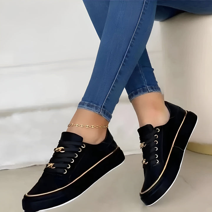 Monica | Gold Trim Comfort Sneakers
