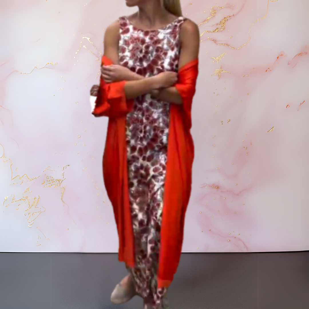 Melanie™ | Elegant Maxi Dress with Matching Cardigan