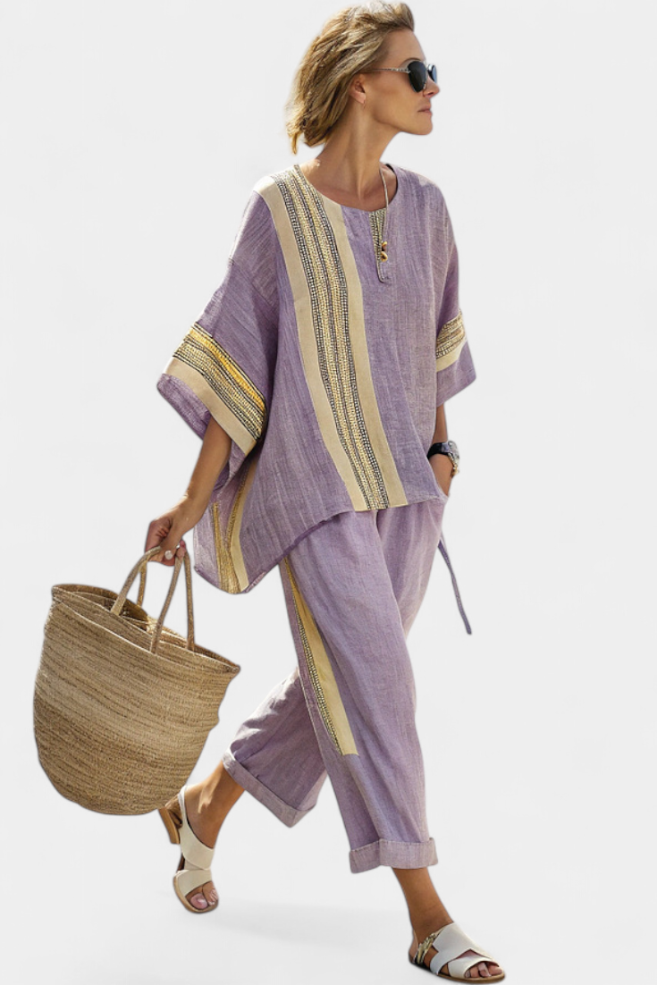 Lena | Flowing Color-Block Pant Set