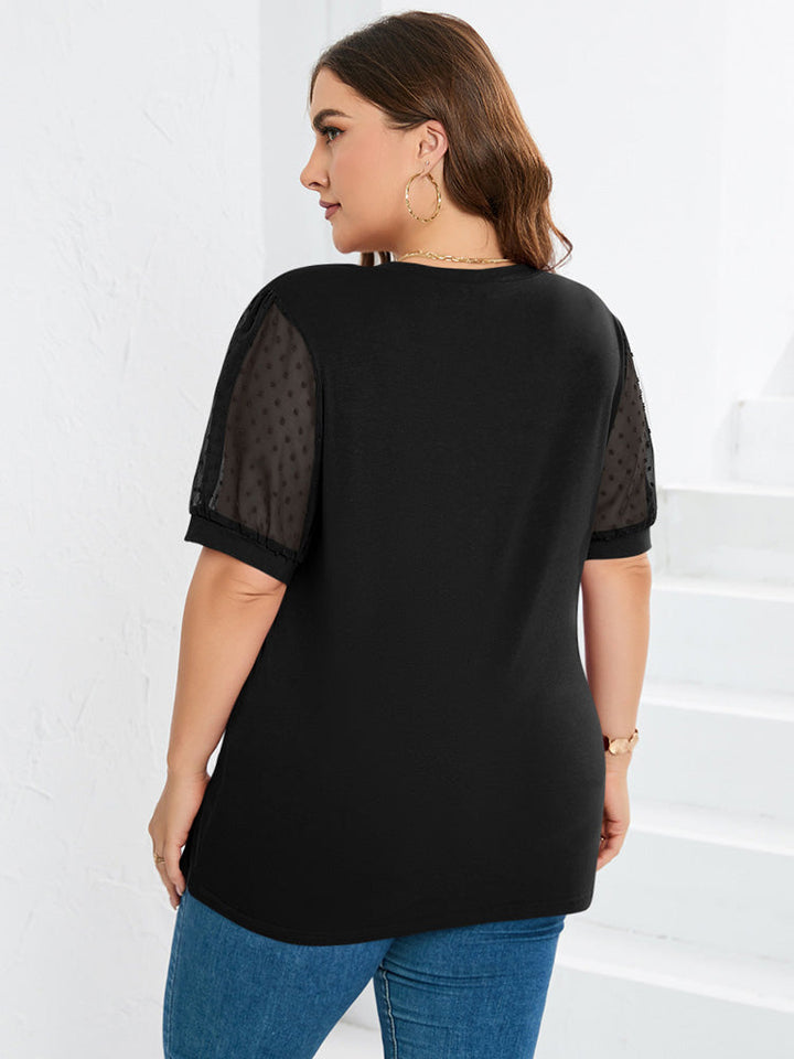 Lily | Textured Sleeve V-Neck Top