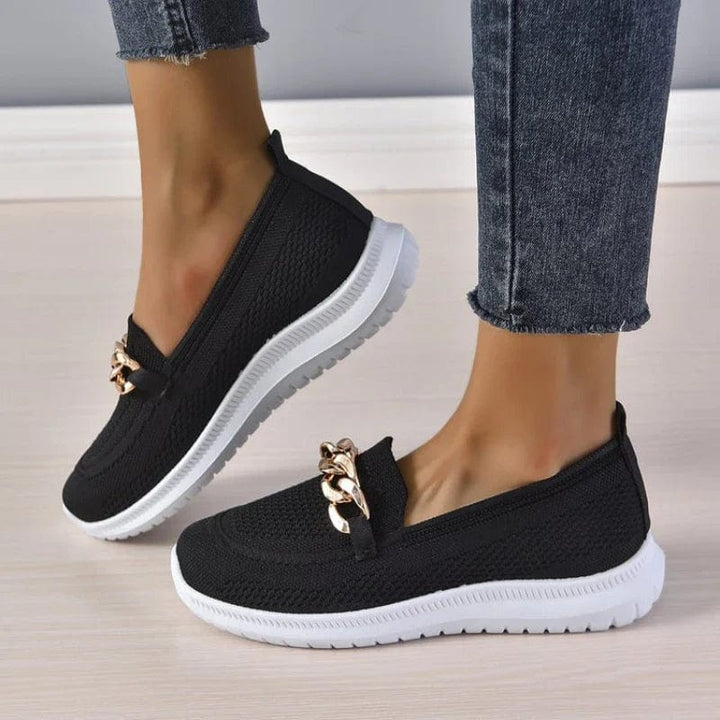 Clara | Knit Comfort Chain Slip-On Sneakers