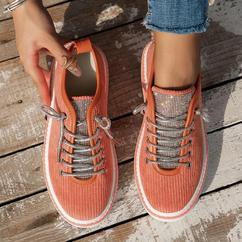 Bianca | Glitter Lace Platform Sneakers