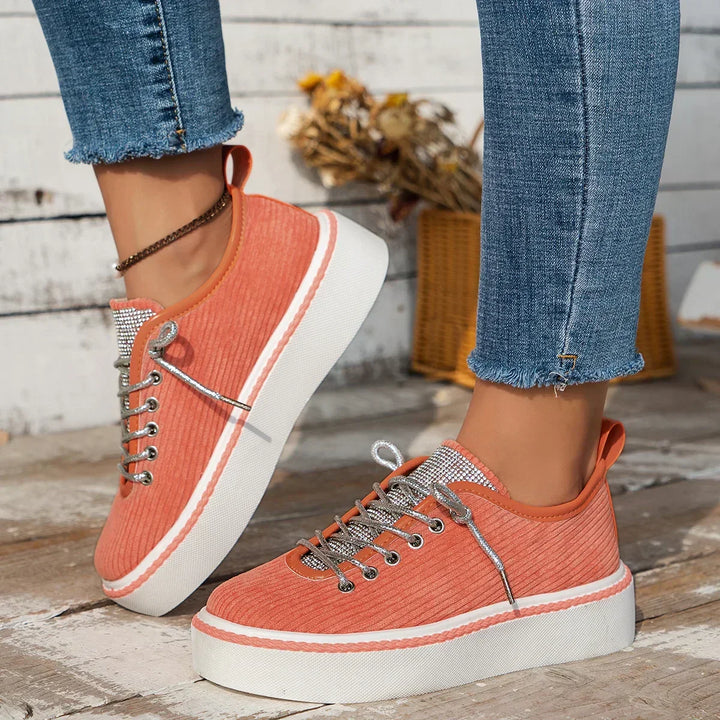 Bianca | Glitter Lace Platform Sneakers