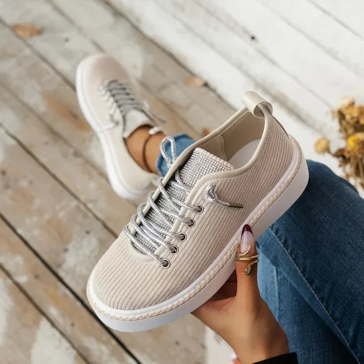 Bianca | Glitter Lace Platform Sneakers