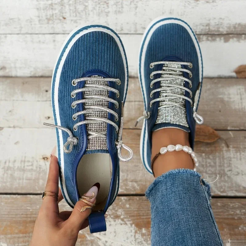 Bianca | Glitter Lace Platform Sneakers