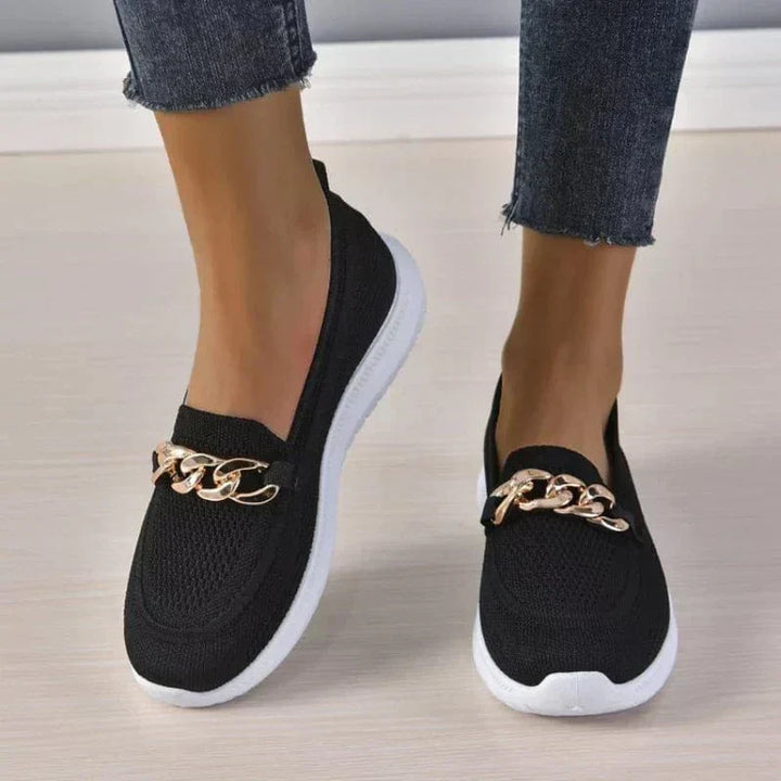 Clara | Knit Comfort Chain Slip-On Sneakers
