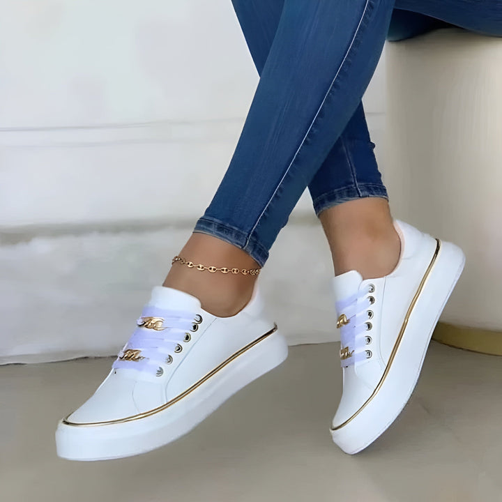 Monica | Gold Trim Comfort Sneakers