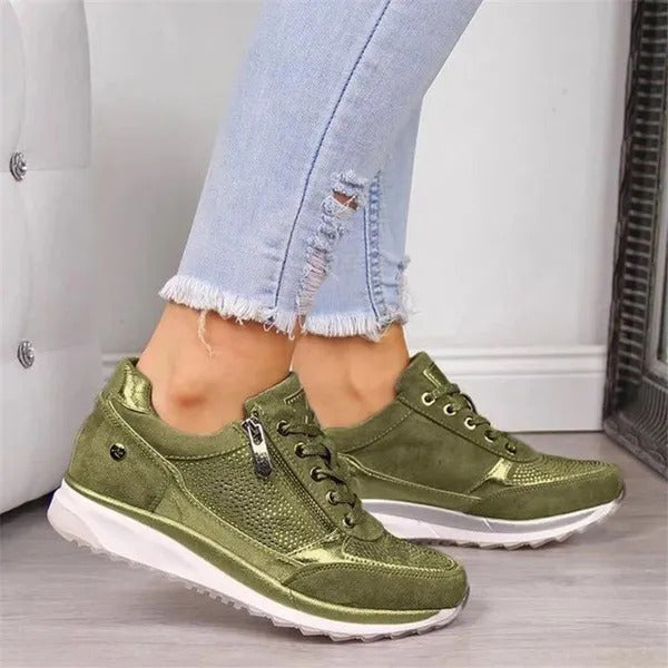 Linda | Cushioned Zip-Up Sneakers