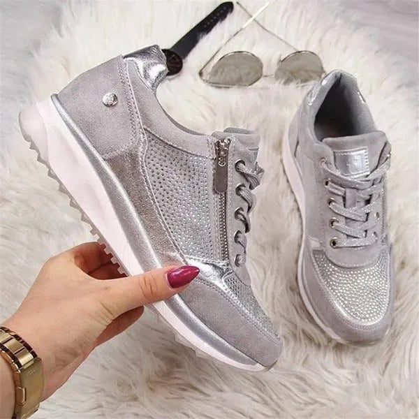 Linda | Cushioned Zip-Up Sneakers