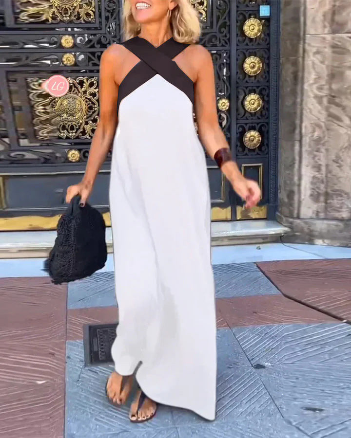 Clara | Cross-Neck Maxi Dress