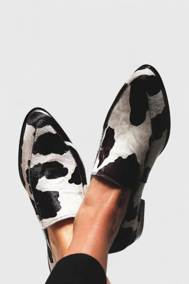 Roxie | Cow-Print Statement Loafers