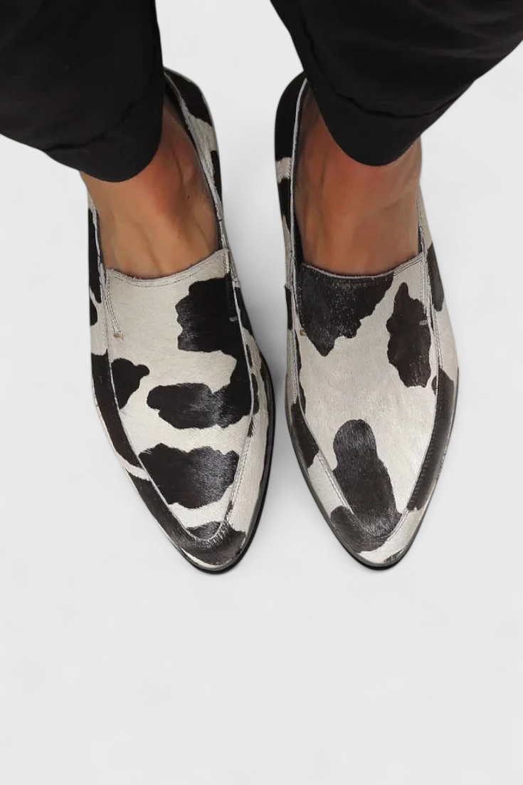 Roxie | Cow-Print Statement Loafers