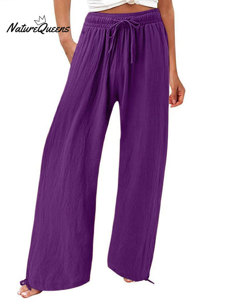 Women's Cotton And Linen Wide Leg Casual Pants