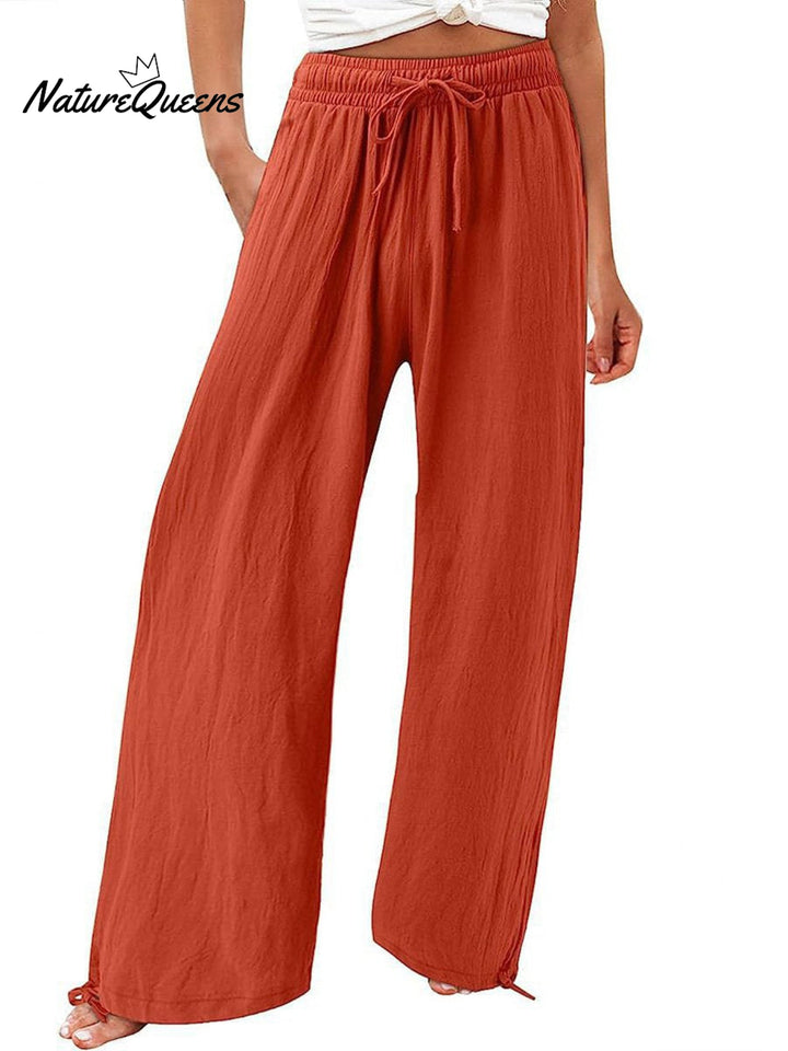 Women's Cotton And Linen Wide Leg Casual Pants