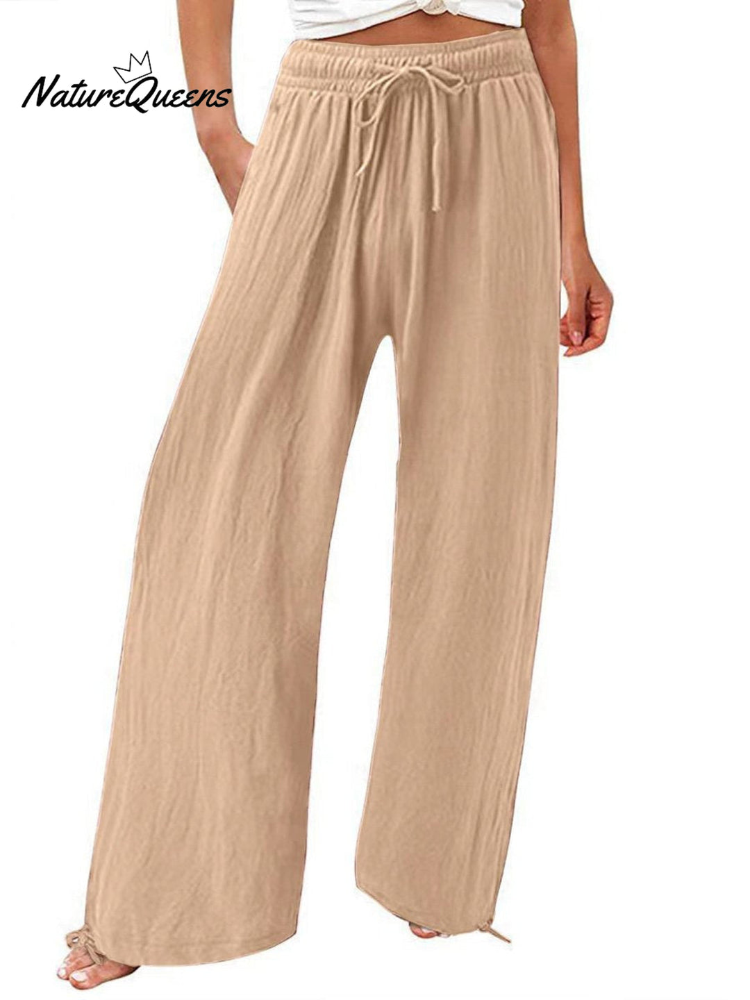 Women's Cotton And Linen Wide Leg Casual Pants